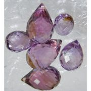 多面カット アメジスト　アクセサリーパーツ　6個セット