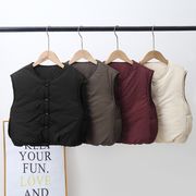 わふわ キッズベスト あったか ゆったり 秋冬  4色  90-160cm