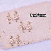 パール　バレエ　チャーム　バレエ少女  DIYアクセサリーパーツ  ジュエリーパーツ