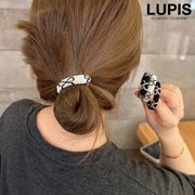 ヘアアクセサリー ヘアゴム ジャージヘアゴム リボン モノトーン ガーリー カジュアル ポニー