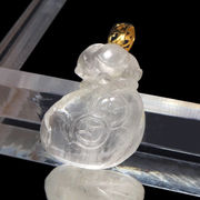 【一点物】ペンダントトップ　ニードルイントパーズ＜ブラジル産＞　宝袋×古銭　K18　ゴールド