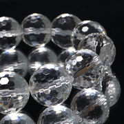 ブレス　天然水晶＜ブラジル産＞　山梨研磨　128面ハンドカット　約14mm