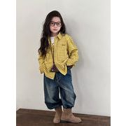 2025秋新作★INS韓国風子供服 ★百掛け★ チェック柄 シャツ  & ズボン★分けて販売★ 90cm～150cm