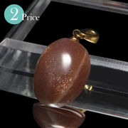 ペンダントトップ　ブラウンムーンストーン＜インド産＞　ステンレス製　ゴールド　ランダム発送