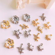 アクセサリーパーツ デコパーツ 星 ハンドメイド メタルパーツ パール 金属パーツ DIY バタフライ 太陽