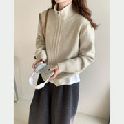 初回送料無料　ニットセーターおしゃれな長袖カーディガン上着　レディースファッション人気トレンド