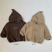 全2色[80-130cm] 子供 秋冬新作 トレーナパーカー 裏フリース プリント 男女兼用あったかトップス