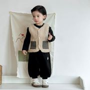 2025冬新作 韓国風子供服  百掛け  トップス　ファーベスト  73cm～100cm