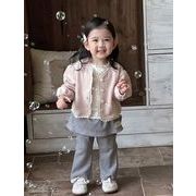 新作キッズカーディガン  子供ニット開襟ベビートップス　女の子ズボン　70ｃｍ～100ｃｍLF Y