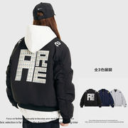 メンズ ユニセックス アメカジ刺繍 スタジャン風 中綿ブルゾン カジュアル フライトジャケット★全3色