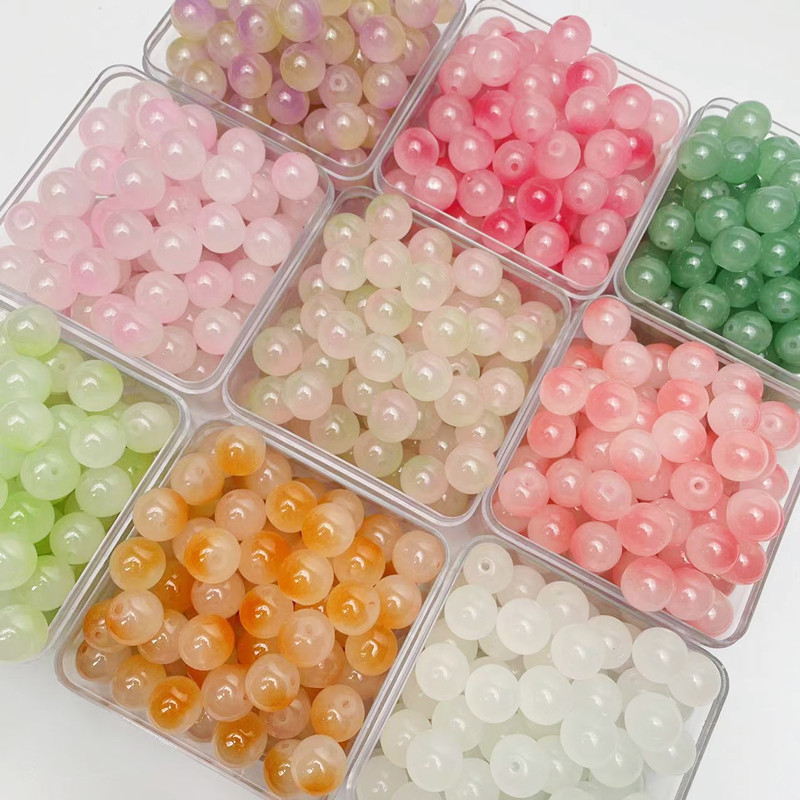 ガラス ビーズ パーツ ハンドメイド デコパーツ 大量 格安 通販 アクセサリーパーツ 丸玉 グラデーション