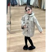 2025 秋冬新作 韓国風 子供服 キッズ　女の子用　 厚手 フード付き コート 90-140cm