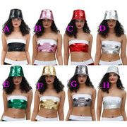 ヒップホップトップス ダンスウェア お目立ち度満点!メタリックトップス/ホットトップス セクシートップス