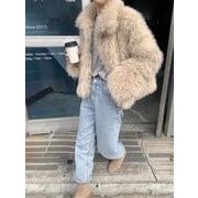 2025年INS 秋冬新作    気質   おしゃれ   厚手  防寒   長袖  ファーコート