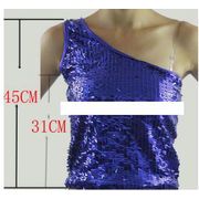 ダンスチョッキ ダンサー!スパンコールチョッキ 無地ベスト パーティー チアリーディング 学生ダンス