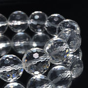 ブレス　天然水晶＜ブラジル産＞　山梨研磨　128面ハンドカット　約12mm