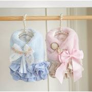 ペット用品 ペット服  犬服 秋冬服   ベストワンピース フェイクファー  防寒 お出かけ