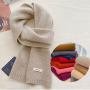 秋冬新作 マフラー レディース 大判 ニットマフラー ウール ニット 無地 暖かい プレゼント ギフト