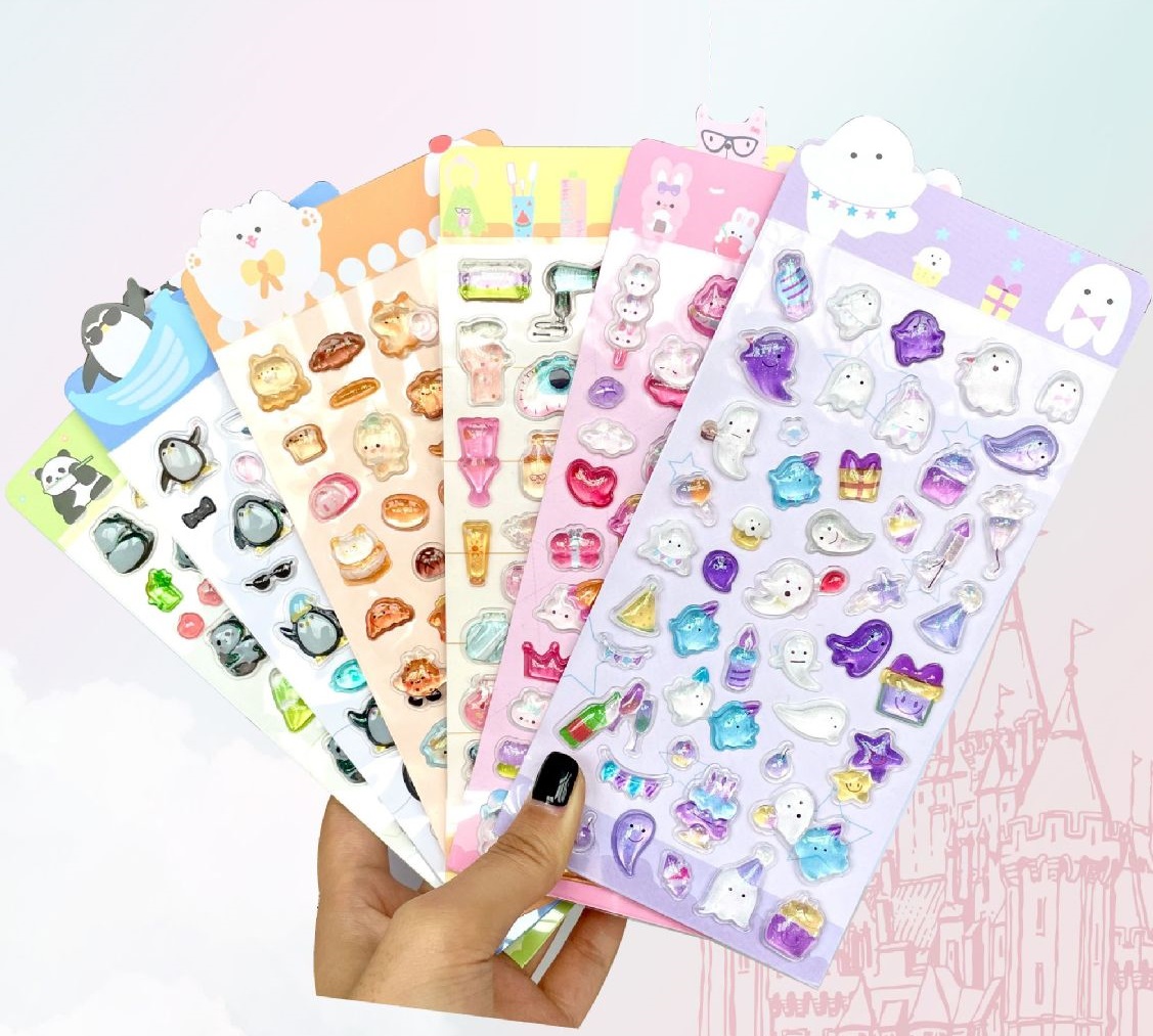 クリスタルシール ぷくぷくシール  貼紙 可愛い ステッカー スマホ 装飾 贈り物 子供