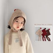 子供帽子　キッズニット帽　秋冬　ポンポン付き　可愛い　韓国キッズハット