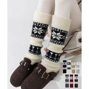 【日本倉庫即納】 ノルディック柄レッグウォーマー暖かい靴下