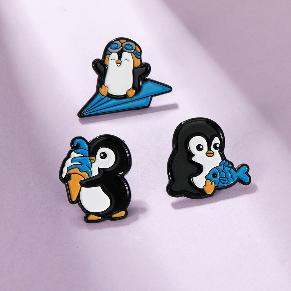 3色 ペンギンのブローチ ピンズ バッジ ブローチ ラペルピン  海洋動物  ペンギン雑貨