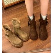 秋冬シューズ  ブーツ ショートブーツ   厚底 ルーズ  お出かけ 靴