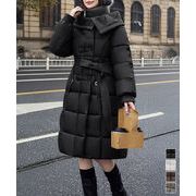 【日本倉庫即納】 フード付き フェイクダウンコードロング丈