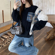 セーター　個性　デザイン　韓国ファッション　デニム