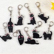 9色 猫キーホルダー  バッグチャーム  ねこ ネコ 猫雑貨   黒猫キーホルダー  バッグペンダント
