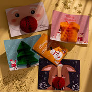 クリスマスカード メッセージカード 3 dグリーティングカード ひとことメッセージ ギフト プレゼント