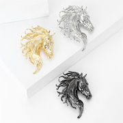 3色 金属  馬のブローチ 男女兼用 動物  馬ブローチ コサージュ ピン 馬のアクセサリー