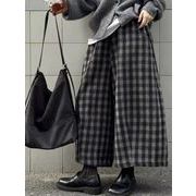 今季マストバイ   気質   おしゃれ  ウール    韓国風  レトロ  チェック カジュアルパンツ