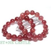 ☆高品質☆【ブレスレット】ストロベリークォーツ (3A) (タンザニア産) (約14～14.5mm)