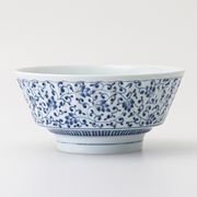 〈ＳＡＬＥ〉【波佐見焼】 藍染唐草 持易丼　日本製