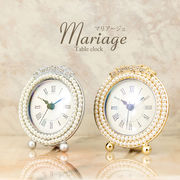Mariage　マリアージュ テーブルクロック（パールリボンラウンド）♪