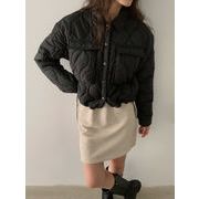 今季マストバイ   気質   おしゃれ   防寒  ビッグポケット  ダイヤ柄   ダウンフィルコート アウター