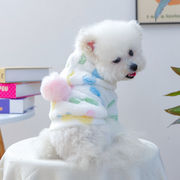 小型犬・子犬用 秋冬カラフルボンボン付きフリーススウェット あったか快適ペット服　直送
