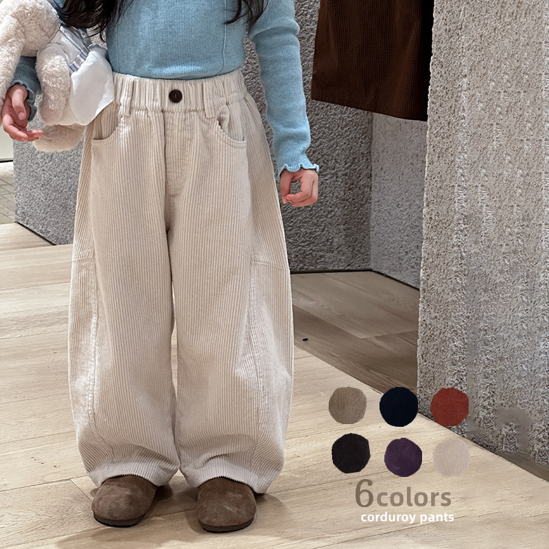 2026春新作　子供服　カジュアル　コーデュロイ　ロングパンツ　ユニセック　ボトムス　男女兼用　ズボン