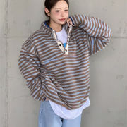 2025年INS 秋冬新作   気質   おしゃれ    可愛い  ストライプ  ラムウール   タートルネック  トップス