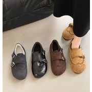 秋冬シューズ  パンプス ローファー レトロ風  裏起毛 お出かけ