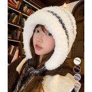 【日本倉庫即納】 暖かいニット帽ファーキャップもこもこ帽子