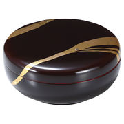 純金箔工芸 溜塗 金彩 夏目菓子器