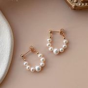 パール ピアス フープピアス 金属アレルギー対応 シルバー925 大ぶり 揺れる 高見え おしゃれ ギフト 小粒