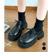 【日本倉庫即納】 厚底ローファー レースアップシューズ