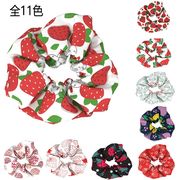 いちごのシュシュ いちごのヘアゴム 女性ヘアアクセサリー いちご髪飾り いちごの雑貨 ヘッドロープ