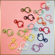 【15色】キーホルダー金具 りんご リンゴ アップル 回転カン ナスカン カラフル  DIYパーツ 手芸 基礎金具