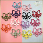 【19色】キーホルダー金具 りぼん リボン 蝶々結び 回転カン ナスカン カラフル  DIYパーツ 手芸 基礎金具
