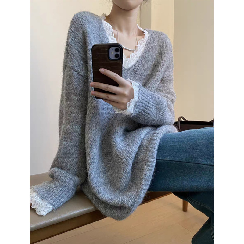 秋冬新作 セーター トップス ニットトップス レディース プルオーバー 長袖ニット ゆったり