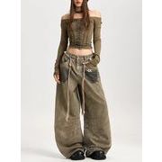 【予約226899】大きいサイズ春秋新作 韓国 カレッジ風 新しいデザイン カジュアル デニム パンツ S ~LL